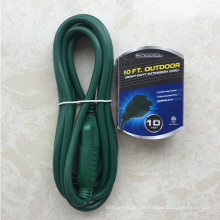 Outdoor Cord-12/3 American Made SJTW Heavy Duty 3-Stecker-Verlängerungskabel, wasserfeste Vinyljacke, für den kommerziellen Gebrauch und Maj